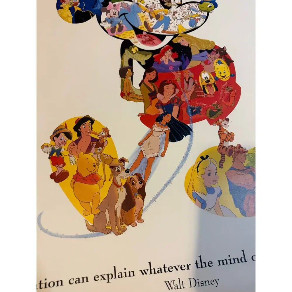 Disney Mickey Mouse Collage Walt Disney Quote Vintage Poster D938
